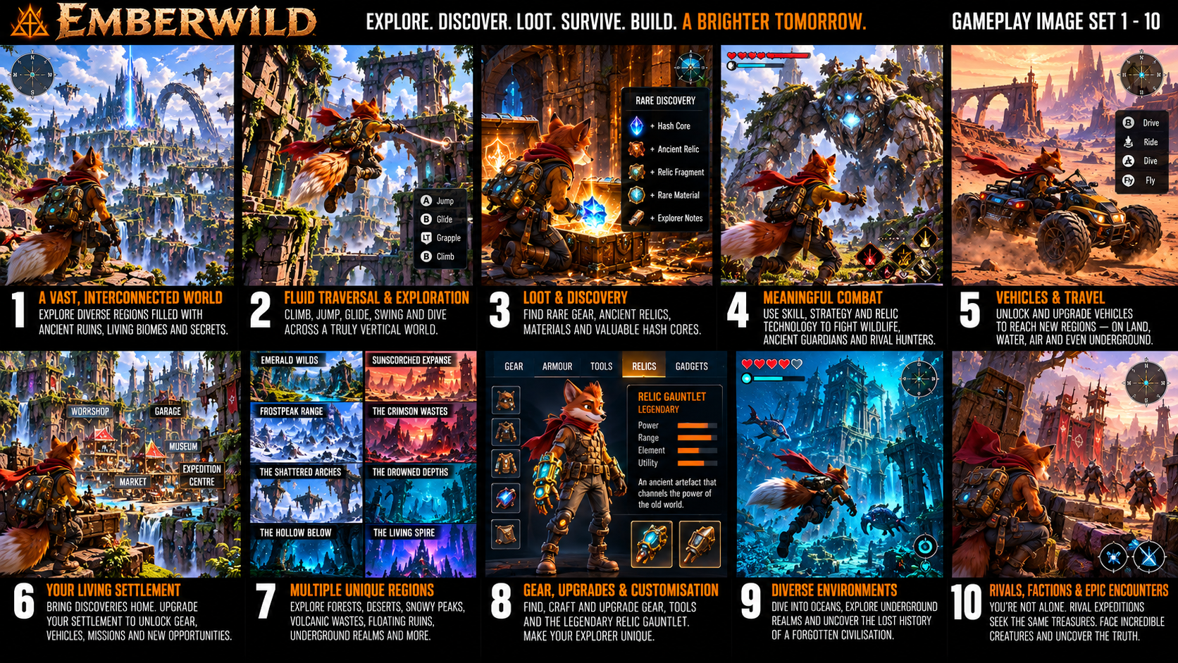 EMBERWILD Gameplay Image Set 1–10